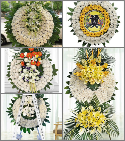 山东青岛即墨市段泊岚镇槐树沟村花圈速递